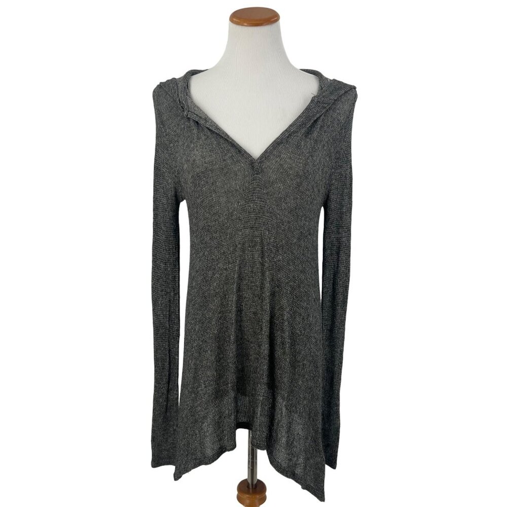 Urban Outfitters x BDG Gray Asymmetrical Hem Relaxed Fit Hooded Knit Sweater - Picture 1 of 6